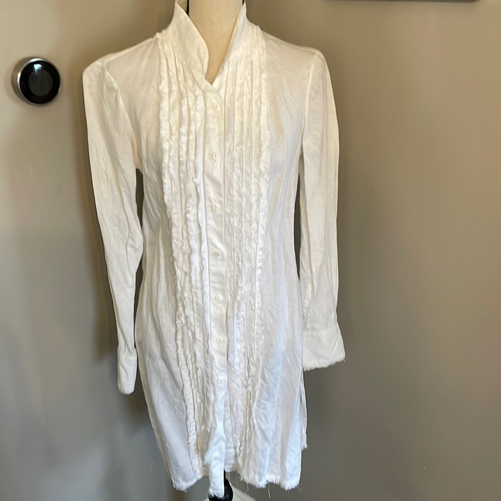WORTH New York 100% linen shirt dress beach cover